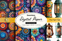 Seamless digital paper pack with boho mandala patterns Product Image 1