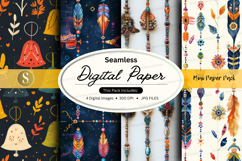 Seamless digital paper pack with festive patterns and textur Product Image 1