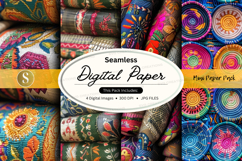 Seamless digital paper textures pack colorful boho patterns Product Image 1