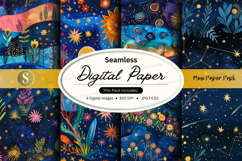 Seamless digital paper pack floral stars background textures Product Image 1
