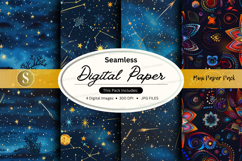 Seamless Digital Paper Pack Space Cosmic Patterns Background Product Image 1