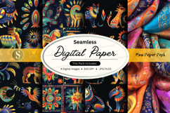 Seamless digital paper pack with boho ethnic patterns and te Product Image 1
