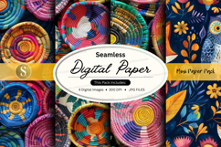 Seamless digital paper pack with vibrant patterns and textur Product Image 1