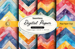 Seamless digital paper pack with vibrant geometric patterns Product Image 1