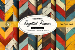 Seamless digital paper pack colorful geometric textures back Product Image 1