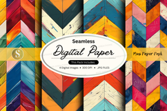 Seamless digital paper pack colorful geometric triangles bac Product Image 1