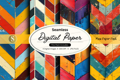 Seamless digital paper pack colorful geometric patterns desi Product Image 1