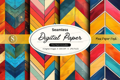 Seamless digital paper pack with vibrant geometric patterns Product Image 1