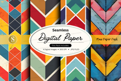 Seamless digital paper patterns colorful geometric textures Product Image 1