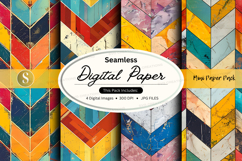 Seamless digital paper pack colorful geometric patterns back Product Image 1