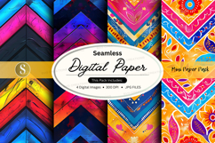 Seamless digital paper pack with vibrant geometric patterns Product Image 1