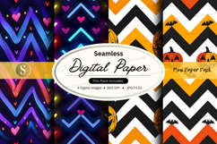 Seamless digital paper pack with vibrant zigzag patterns Product Image 1