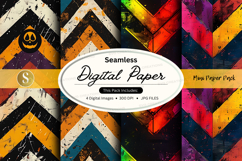 Seamless digital paper pack colorful geometric textures back Product Image 1