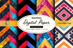 Seamless digital paper pack with vibrant geometric patterns Product Image 1