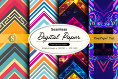 Seamless digital paper pack with vibrant geometric patterns Product Image 1