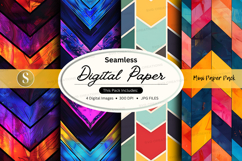 Seamless digital paper pack with vibrant geometric patterns Product Image 1