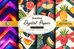 Seamless tropical digital paper patterns colorful background Product Image 1