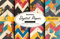 Seamless digital paper pack with vibrant patterns and textur Product Image 1