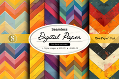 Seamless digital paper pack with vibrant chevron patterns Product Image 1
