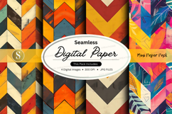Seamless digital paper pack colorful geometric patterns desi Product Image 1