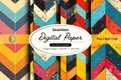 Seamless digital paper pack colorful geometric patterns back Product Image 1
