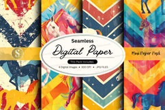 Seamless digital paper pack colorful abstract textures Product Image 1