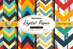 Seamless digital paper pack with vibrant chevron patterns Product Image 1
