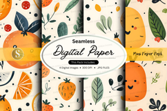 Seamless digital paper pack autumn leaves floral patterns Product Image 1