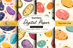 Seamless digital paper pack colorful watercolor textures bac Product Image 1