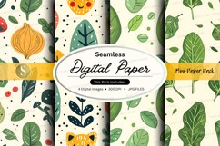 Seamless digital paper pack with leafy tropical patterns Product Image 1