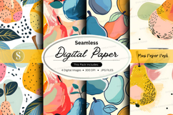 Seamless digital paper pack colorful watercolor textures bac Product Image 1