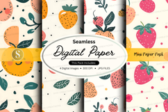 Seamless fruit digital paper pack summer design background Product Image 1