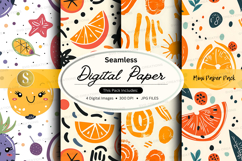 Seamless citrus digital paper pack summer design patterns Product Image 1
