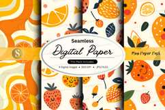 Seamless tropical fruit digital paper background pattern Product Image 1