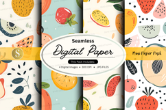 Seamless tropical fruit digital paper patterns pack Product Image 1