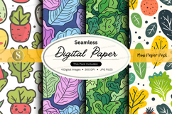 Seamless digital paper pack with leafy botanical patterns Product Image 1