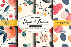 Seamless digital paper pack floral watercolor pastel texture Product Image 1