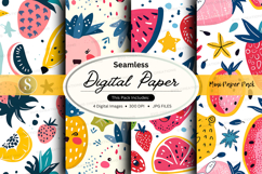 Seamless tropical digital paper patterns summer design backg Product Image 1
