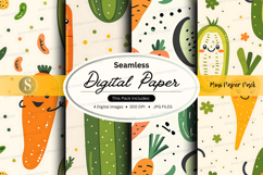 Seamless digital paper pack with cactus and crown patterns Product Image 1