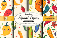 Seamless digital paper pack colorful floral watercolor textu Product Image 1