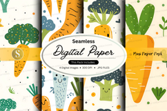 Seamless digital paper pack with nature patterns and texture Product Image 1