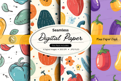 Seamless digital paper pack with vibrant fruit patterns Product Image 1