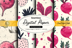 Seamless digital paper texture with tropical fruit pattern d Product Image 1