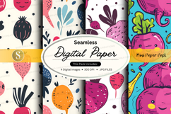Seamless digital paper pack with vibrant floral patterns Product Image 1