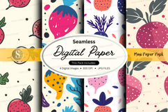 Seamless digital paper pack with tropical fruit patterns Product Image 1