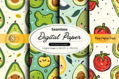 Seamless avocado digital paper pack background texture Product Image 1