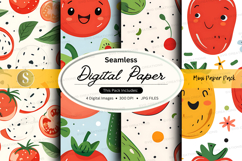 Seamless watermelon digital paper pack summer background Product Image 1