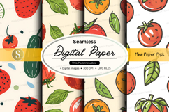 Seamless fruit digital paper pattern background texture Product Image 1