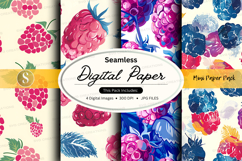 Seamless floral digital paper pack with watercolor textures Product Image 1