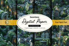 Seamless vintage floral digital paper pack background textur Product Image 1